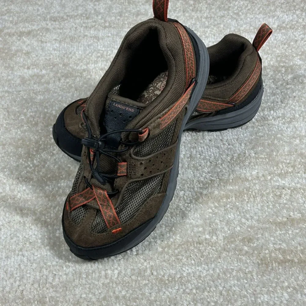 Lands End Shoes Kids Size 9 Trail Hiking Suede Mesh Outdoor Sneakers